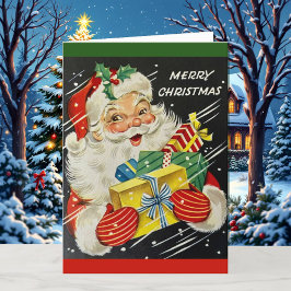 Tarjeta Festiva Nombre de niño o Chica Santa Claus Navidades perso