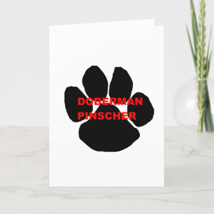 Tarjeta Festiva nombre del doberman pinscher pata