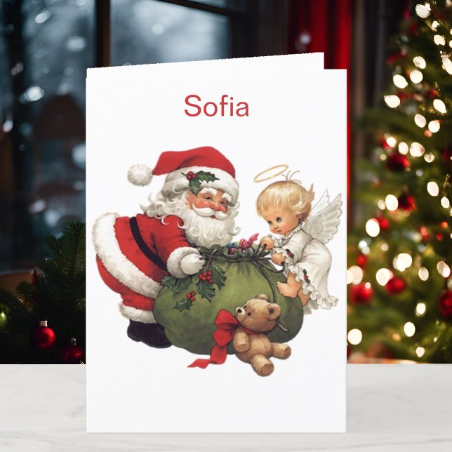 Tarjeta Festiva Nombre del nieto Navidades de Santa Claus (Subido por el creador)