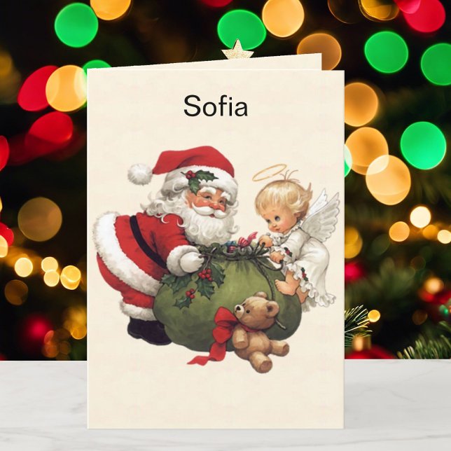 Tarjeta Festiva Nombre del nieto Navidades de Santa Claus Personal (Subido por el creador)