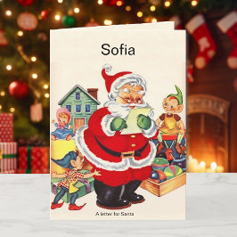 Tarjeta Festiva Nombre del nieto Navidades de Santa Claus Personal