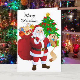 Tarjeta Festiva Nombre del niño La lista de Santa Claus es persona