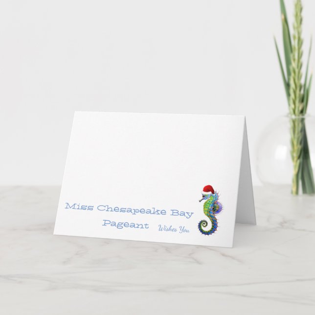 Tarjeta Festiva Nombre del personalizado del Tarjeta-Seahorse del (Anverso)