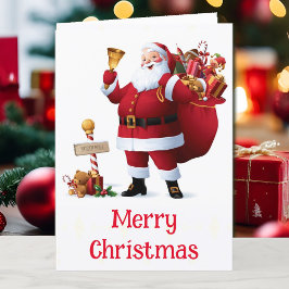 Tarjeta Festiva Nombre personal de los Navidades de la lista Santa