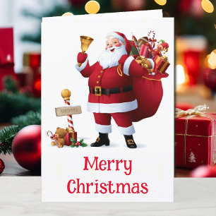 Tarjeta Festiva Nombre personal de los Navidades de la lista Santa