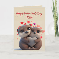 Nombre personalizado Amor Nutria Lindo Animales Co