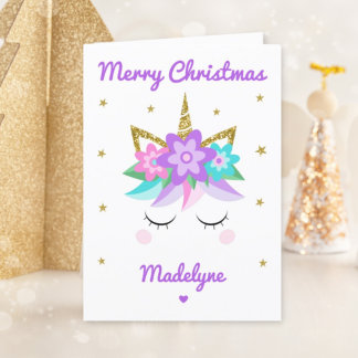 Tarjeta Festiva Nombre personalizado de los Navidades de flores mo
