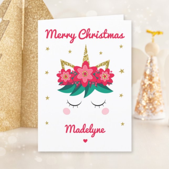 Tarjeta Festiva Nombre personalizado de Navidades Purpurinas de Un (Subido por el creador)
