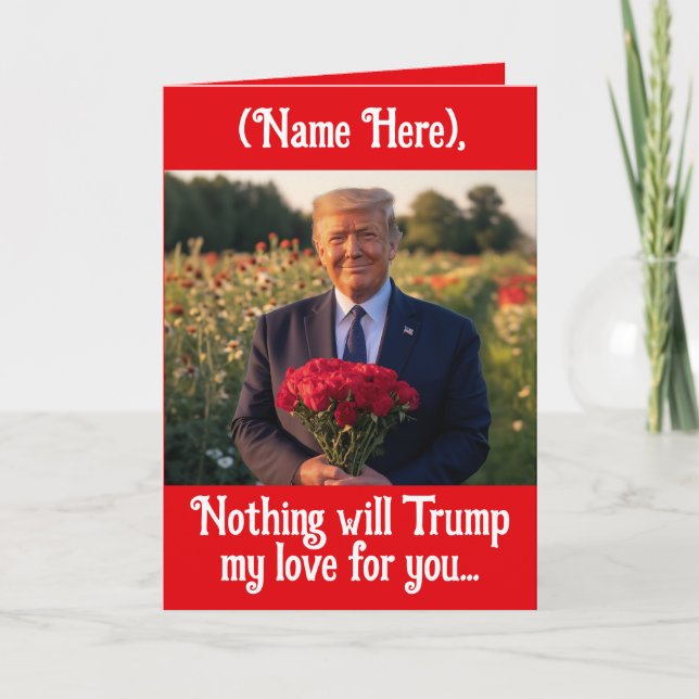 Tarjeta Festiva Nombre personalizado Donald Trump Día de San Valen (Anverso)