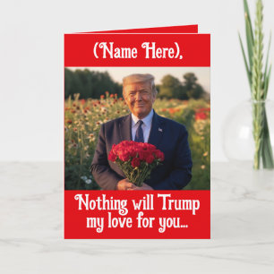 Tarjeta Festiva Nombre personalizado Donald Trump Día de San Valen