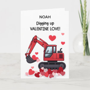 Tarjeta Festiva Nombre personalizado niño San Valentín camión de c