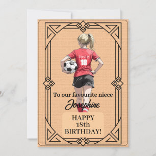 Tarjeta Festiva Nombre personalizado Número y texto Cumpleaños Fút