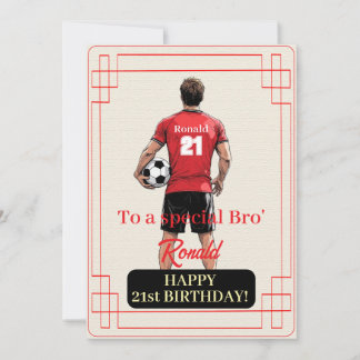Tarjeta Festiva Nombre personalizado Número y Texto Cumpleaños Fút