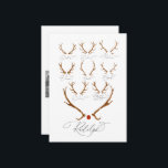 Tarjeta Festiva Nombres de renos Navidades multifoto<br><div class="desc">Tarjeta de Navidades de fotografía de renos de Santa Ana,  Antlers. Filtro blanco y negro aplicado a las fotos.</div>