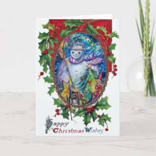 Tarjeta Festiva NOMUJER CON JUGUETES, Navidades Crown Hollyberries