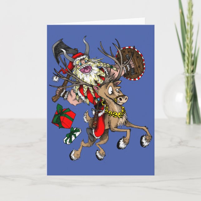 Tarjeta Festiva Nordic Santa (Anverso)