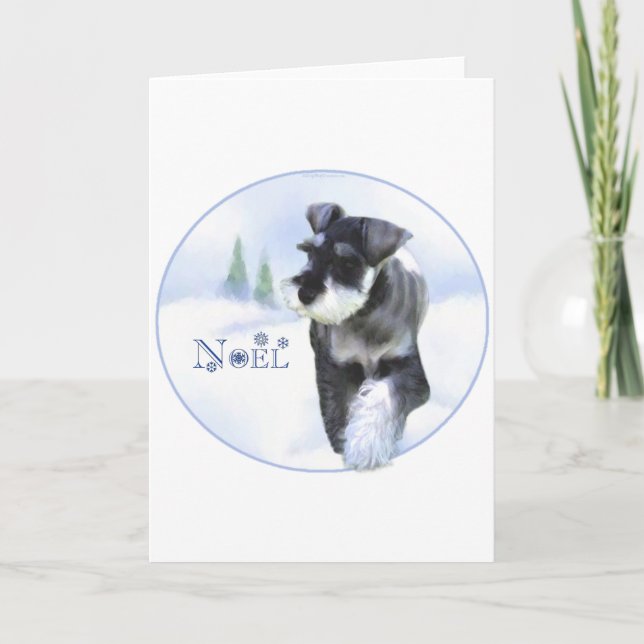 Tarjeta Festiva Norma Schnauzer Noel (Anverso)
