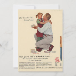 Tarjeta Festiva Norman Rockwell Me Dio Un Parker 61 Pen Magazi