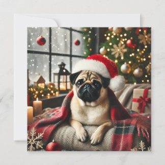 Tarjeta Festiva Norman T Pug Manta