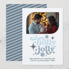 Tarjeta Festiva Northern Light Modern Blue Christmas Photo