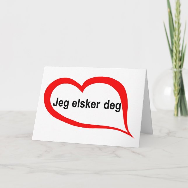 Tarjeta Festiva Noruego te amo (Anverso)