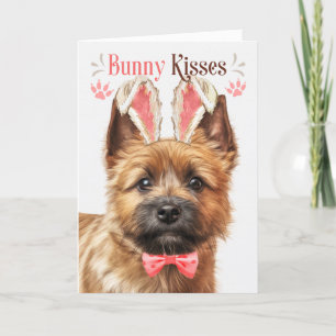 Tarjeta Festiva Norwich Terrier Dog Bunny Oars for Easter