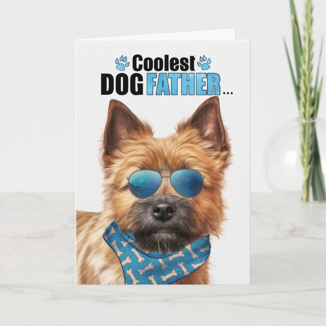 Tarjeta Festiva Norwich Terrier Dog Día del Padre más frío (Anverso)