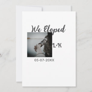 Tarjeta Festiva Nos escapamos recién casados agregar foto nombre l