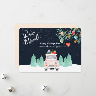 Tarjeta Festiva Nos hemos mudado y estamos moviendo a los Navidade