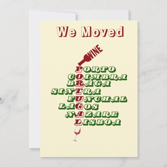Tarjeta Festiva Nos mudamos a Portugal (Anverso)