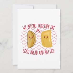 Tarjeta Festiva Nos Pertenecemos Juntos Como Pan de Coco y Empanad