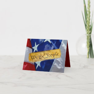 Tarjeta Festiva Nosotros, la bandera estadounidense del pueblo