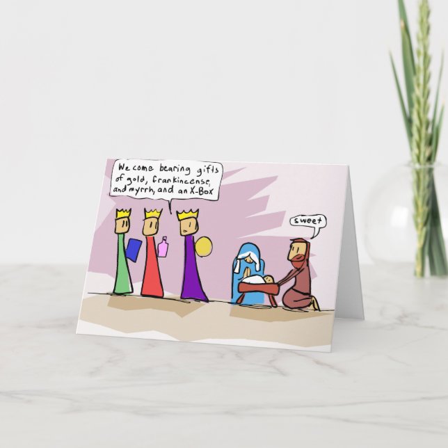Tarjeta Festiva Nosotros tres reyes y X-Box (Anverso)
