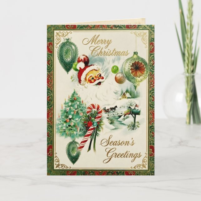 Tarjeta Festiva Nostalgic Kitschmas  (Anverso)