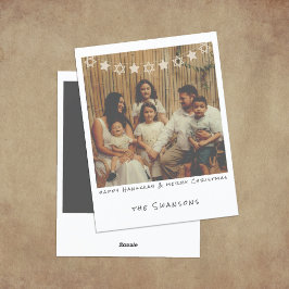 Tarjeta Festiva Nostálgica foto instantánea Hanukkah/Navidades