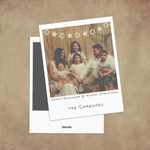 Tarjeta Festiva Nostálgica foto instantánea Hanukkah/Navidades