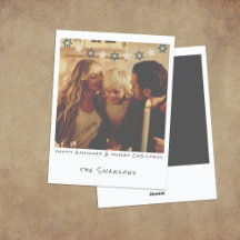 Nostálgica foto instantánea Hanukkah/tarjeta de Na