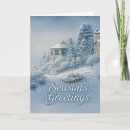 Tarjeta Festiva Nostálgico entorno invernal de North Rim Lodge