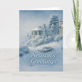 Tarjeta Festiva Nostálgico entorno invernal de North Rim Lodge