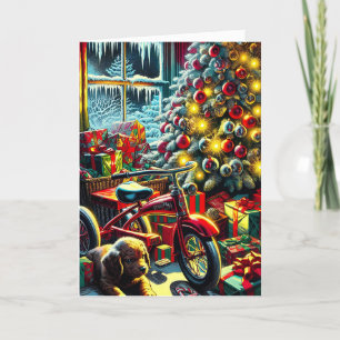 Tarjeta Festiva Nostálgicos Navidades de moda de la mañana