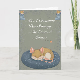 Tarjeta Festiva Not A Creature Was Stirring-Hand drawn Holiday 