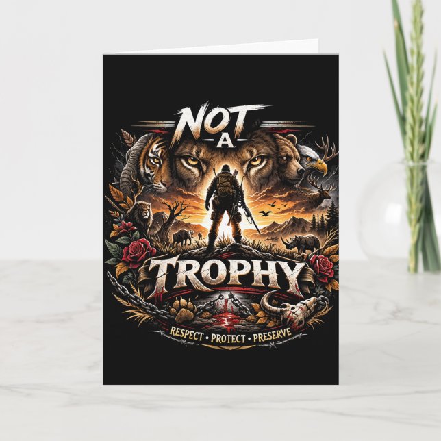 Tarjeta Festiva Not a Trophy (Anverso)