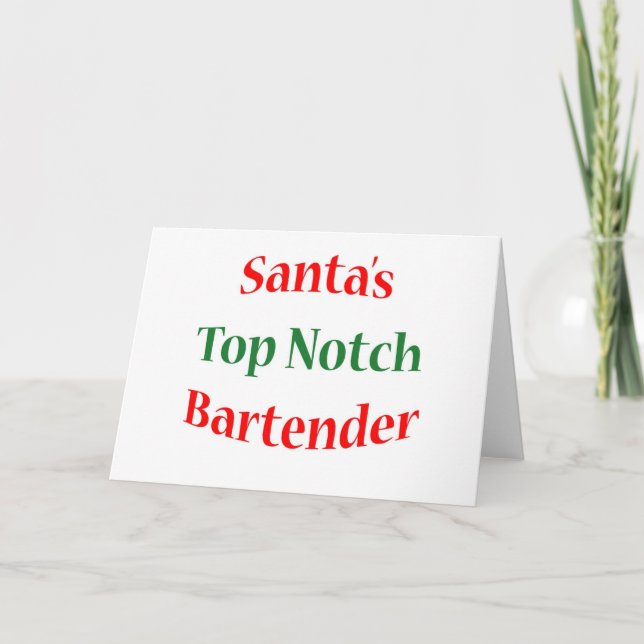 Tarjeta Festiva Notador superior de Bartender (Anverso)