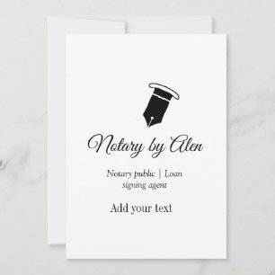 Tarjeta Festiva Notario público agente de firma de préstamos añadi
