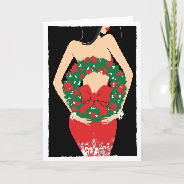 Tarjeta Festiva Notecard de la guirnalda (Anverso)