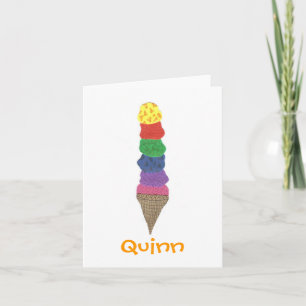 Tarjeta Festiva Notecard de la identificación del helado del Kat