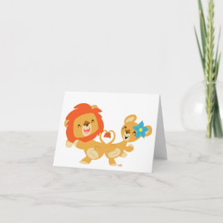 Tarjeta Festiva Notecard de pareja de leones de San Valentín