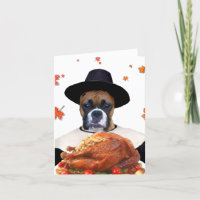 Notecard del perro boxeador de Acción de Gracias