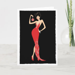 Tarjeta Festiva Notecard elegante del ornamento