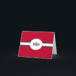 Tarjeta Festiva Notecard rojo (doblado)<br><div class="desc">Un rojo, personalizado, notecard con un marrón elegante y blanco, diagonal, la raya y un centro oval para sus iniciales o nombre. (Diseñado por Freepik). La tarjeta es fácil de modificar para requisitos particulares con su fraseología, fuente y color de la fuente¿Qué usted está buscando no exactamente? Todos nuestros productos...</div>
